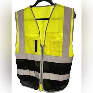 construction high visibility jacket reflective safety vest gilet fluorescent